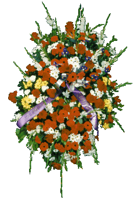 Corona de flor variada blanca, roja y amarilla
